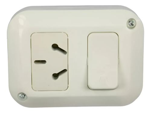 Linea exterior 1 interruptor 1 tomacorriente blanco taad