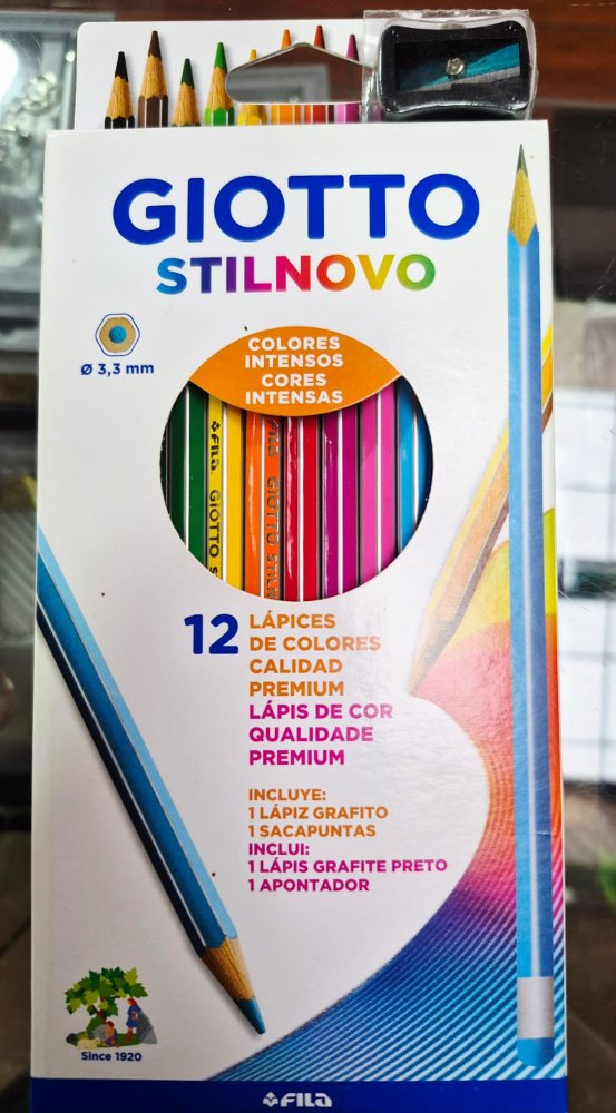 lapiz de color giotto 12 unid+saca puntas