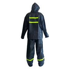 IMPERMEABLE DOS PIEZAS NEGRO CINTA REFLECTIVA CALIBRE 18
