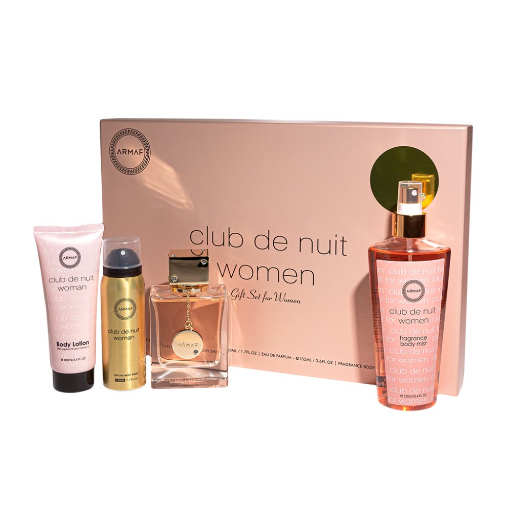 Set ARMAF CLUB DE NUIT WOMEN 100ML SPR EDP + B/L 105ml + B/Mist 250ml + B/