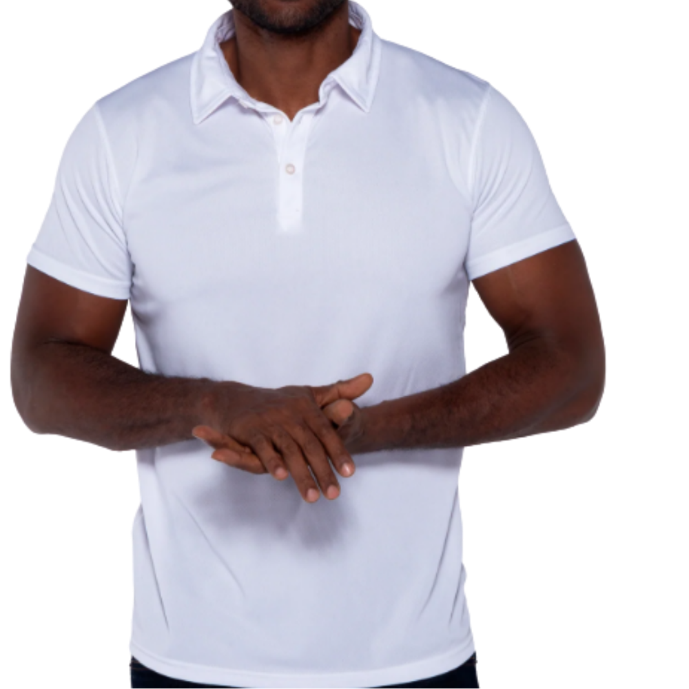 Playera tipo polo deportiva manga corta para caballero plus