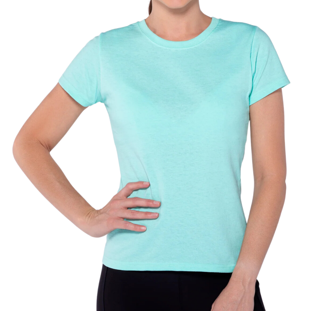 Playera peso completo cuello redondo manga corta para dama