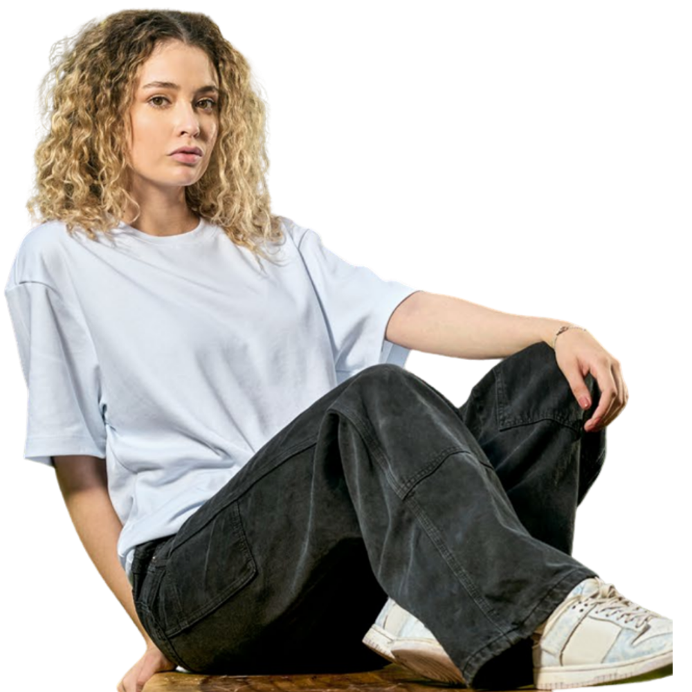 Playera cuello redondo oversize para dama