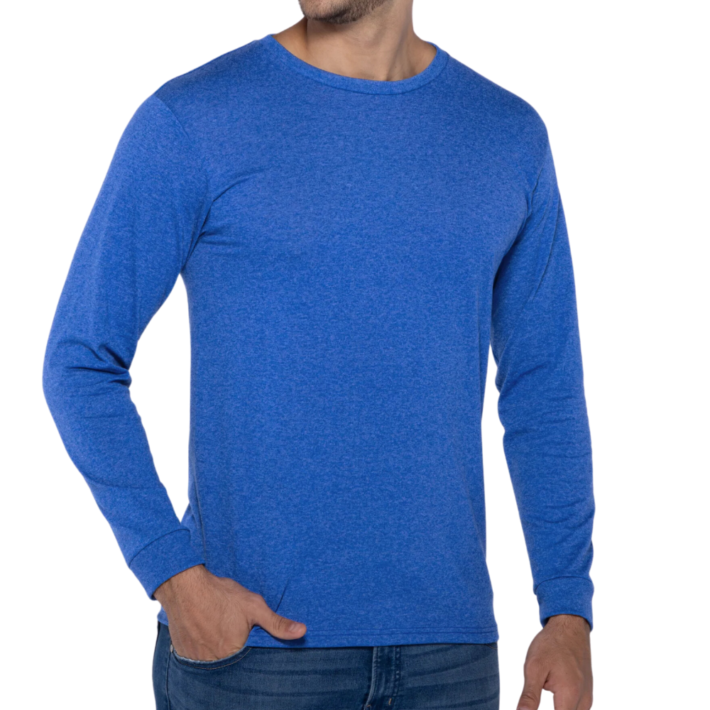 Playera cuello redondo  manga larga para caballero plus