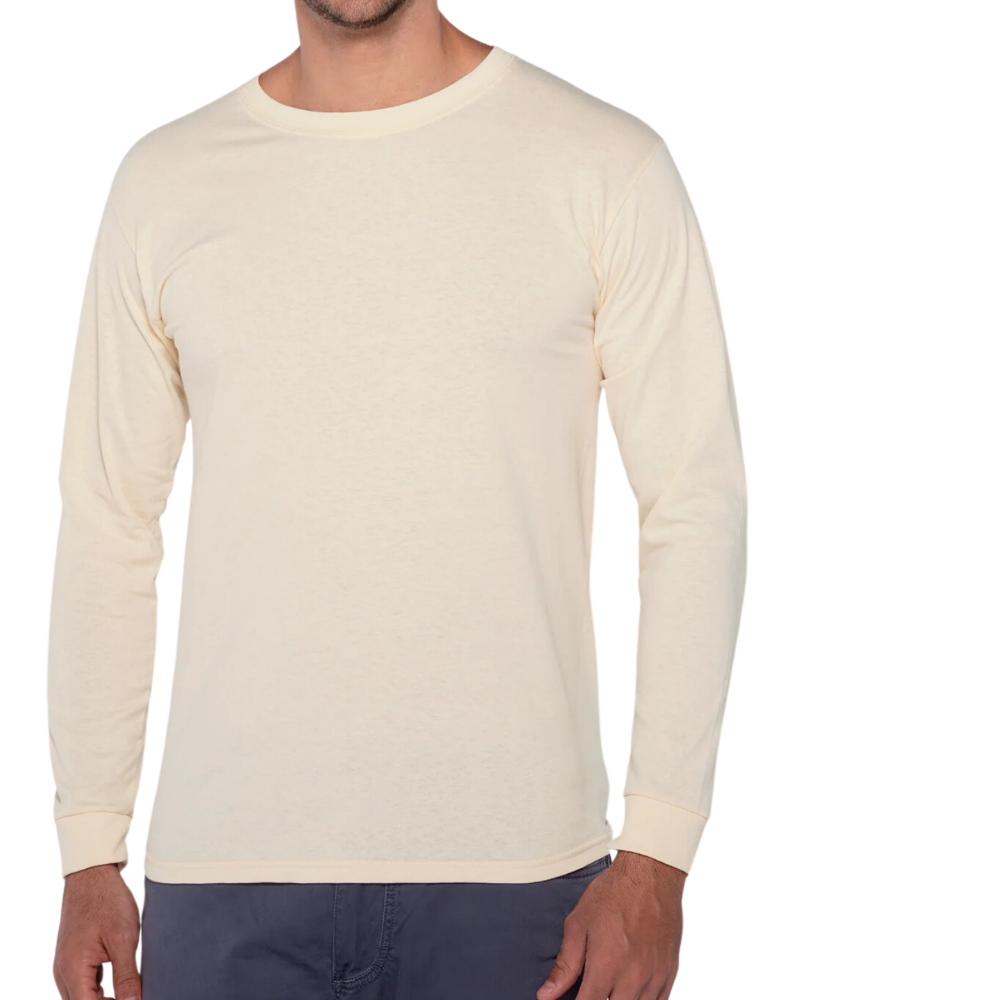 Playera peso completo cuello redondo manga larga para caballero