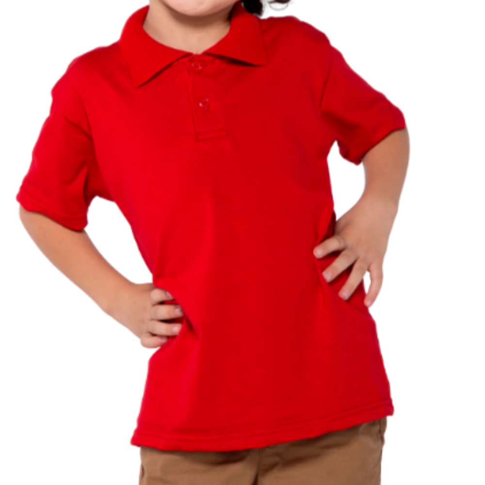 Playera tipo polo manga corta para niño peso completo