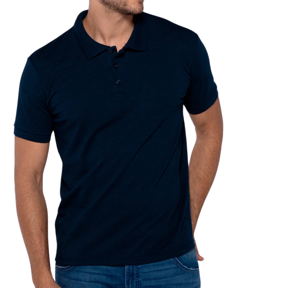 Playera tipo polo pique manga corta para caballero