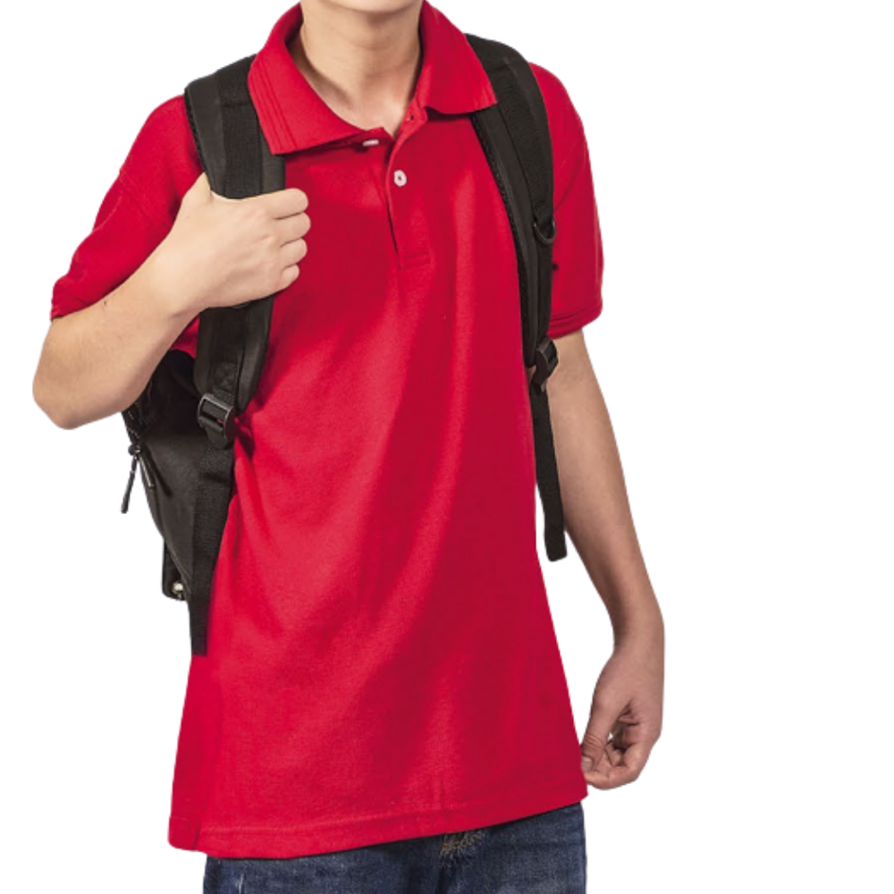 Playera polo waffle básica para niño