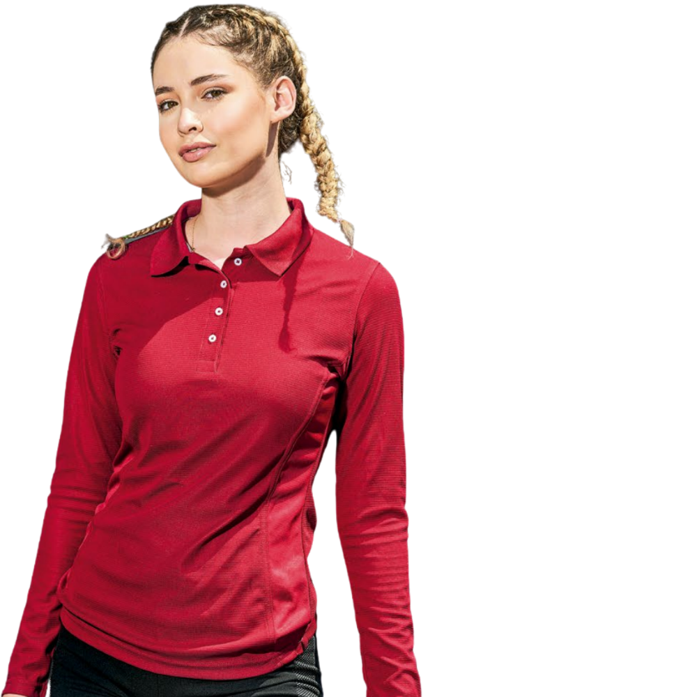 Playera polo advance manga larga para dama