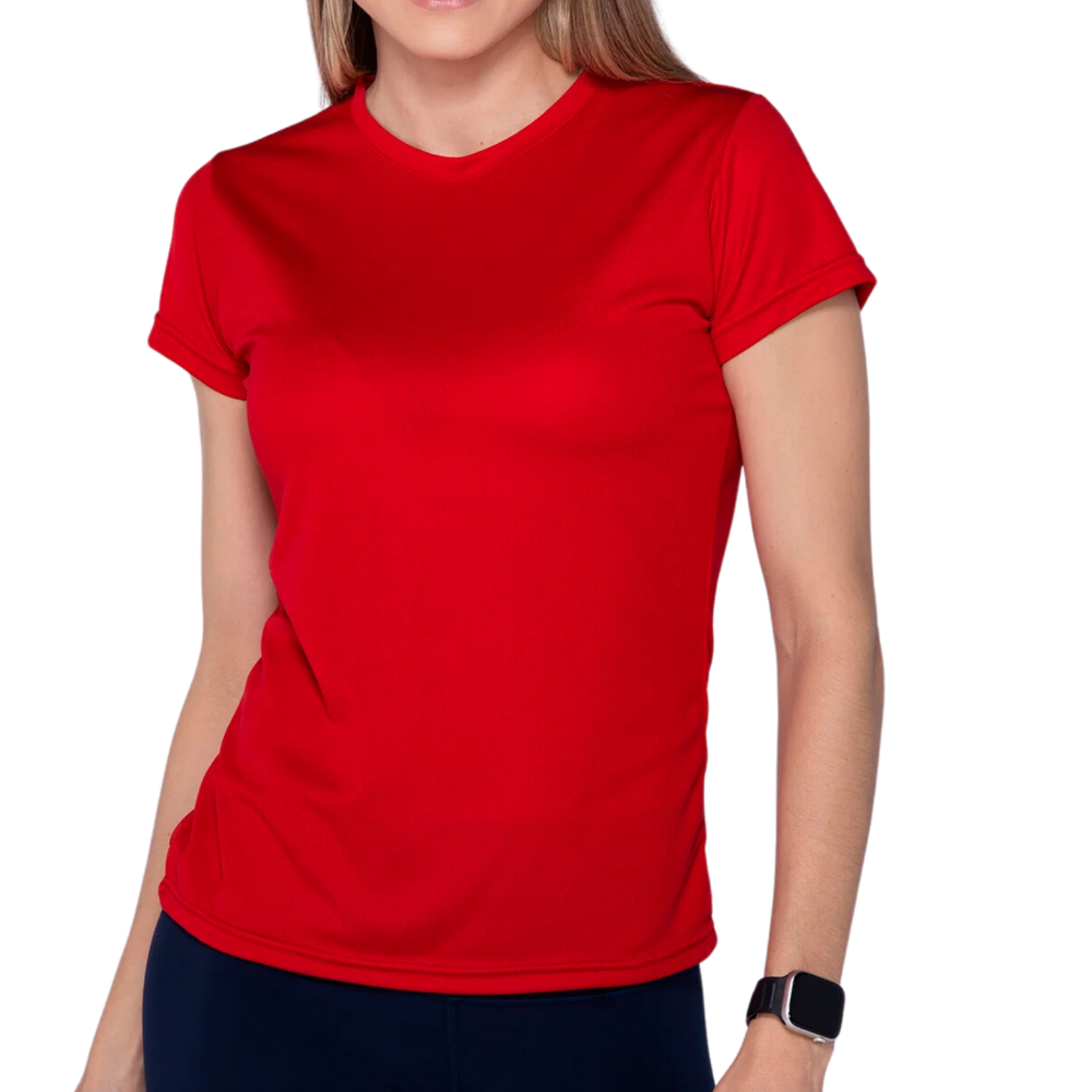 Playera redondo manga corta con silueta para dama deportiva