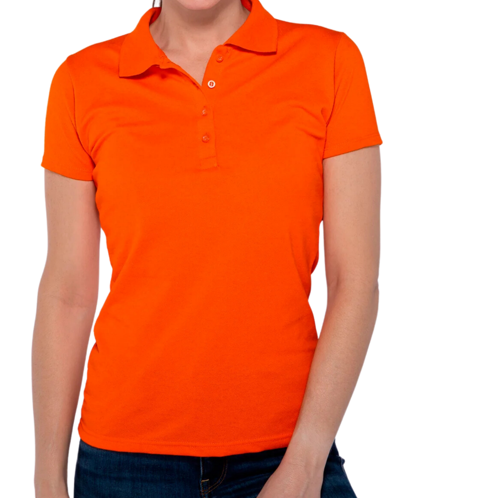 Playera tipo polo manga corta con silueta para dama