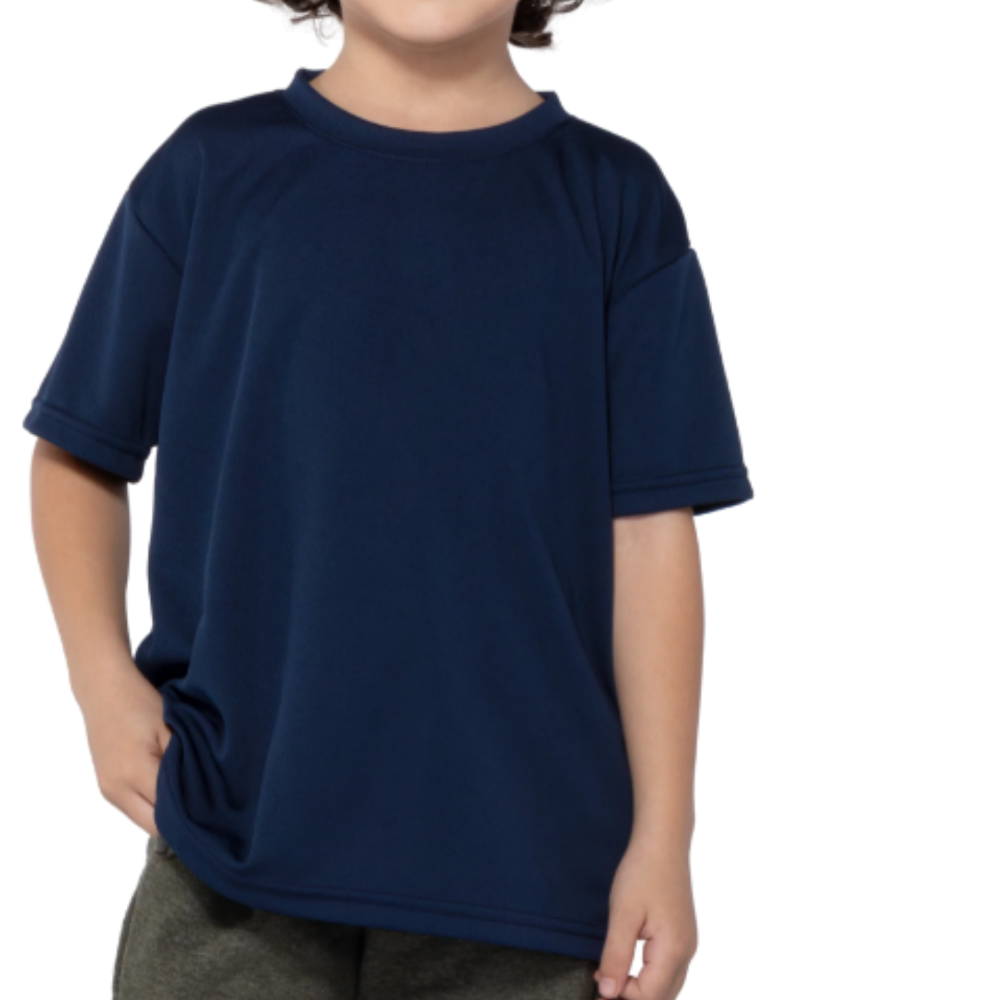 Playera cuello redondo manga corta para niño deportiva