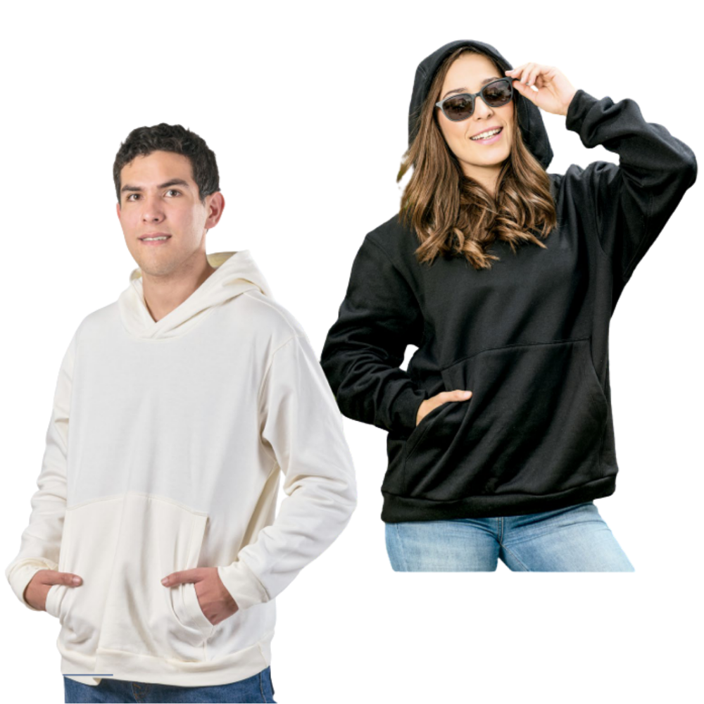 Sudadera con capucha y cangurera premium unisex
