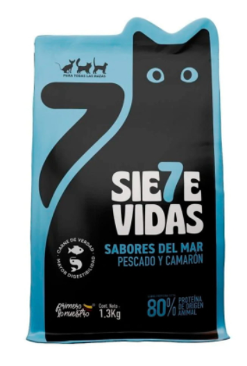 Siete vidas sabores del mar alimento gato adulto