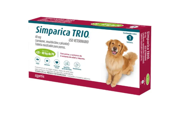 Simparica - TRIO Perros De 20 Hasta 40Kg 1 tab