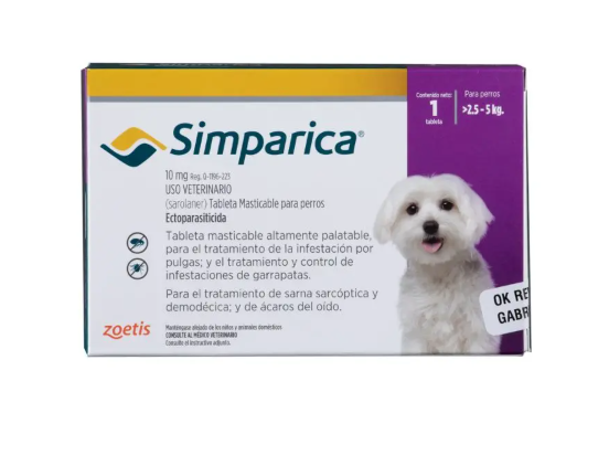Simparica - Perros De 2,5 Hasta 5 Kg
