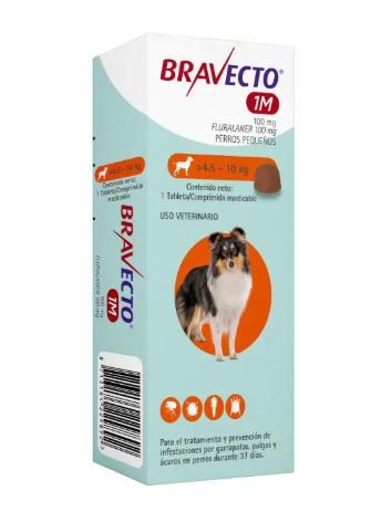 Bravecto 37 Días - Tableta Antipulgas Perros de 4.5 a 10 KG