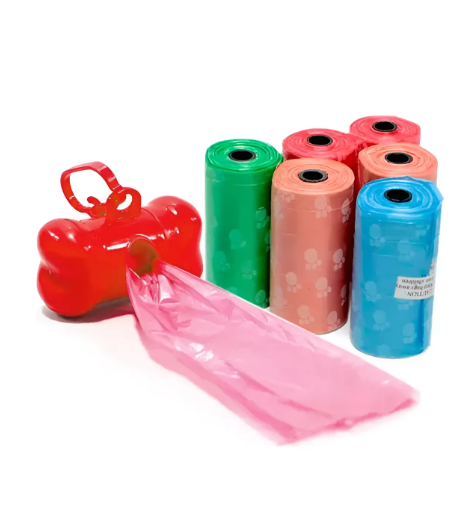 Hueso Dispensador De Bolsas de basura mascotas + 6 Rollos