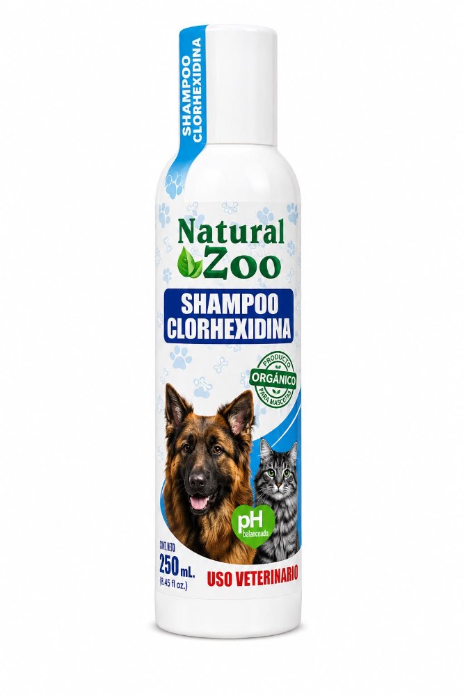 Shampoo con clorhexidina para perros y gatos x 250 ml