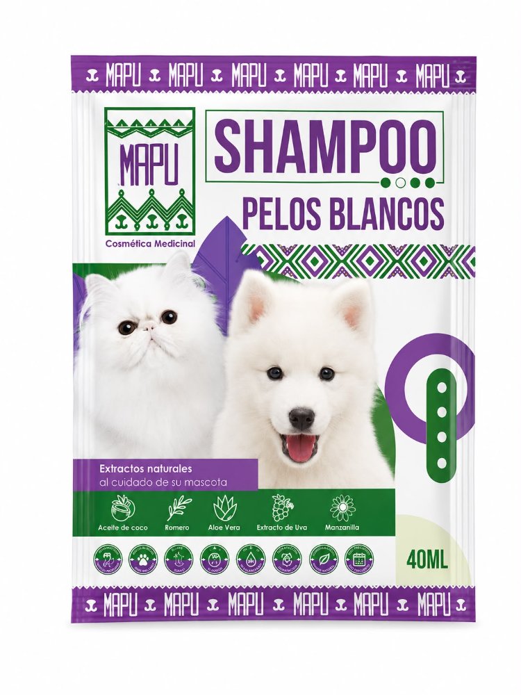 Shampoo  para perros y gatos con pelaje blanco x 40 ml