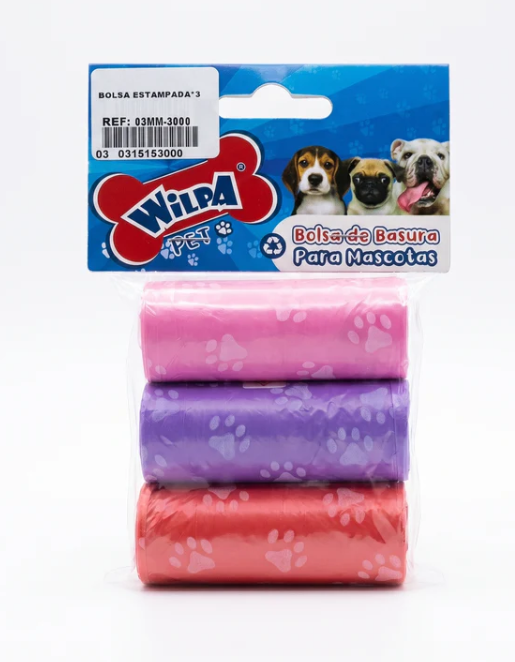 Bolsa basura mascotas rollo x 3 und