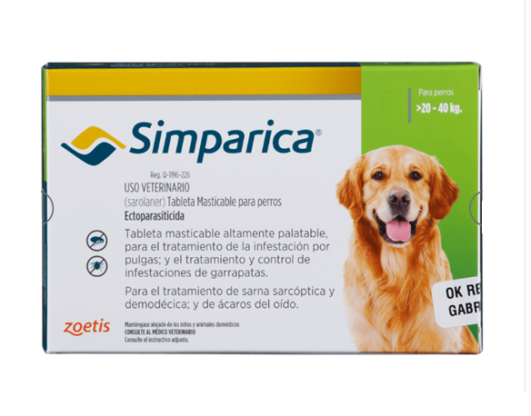 Simparica - Perros De 20,1 Hasta 40 Kg