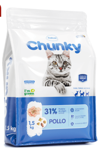 Chunky gatos pollo