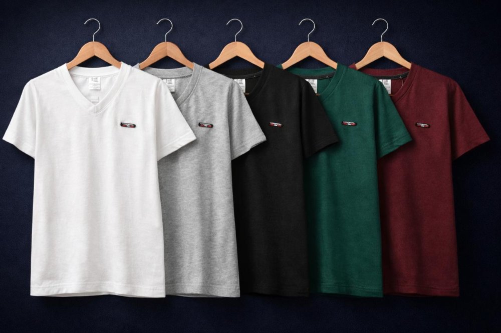 Polos cuello v en algodón jersey para adulto