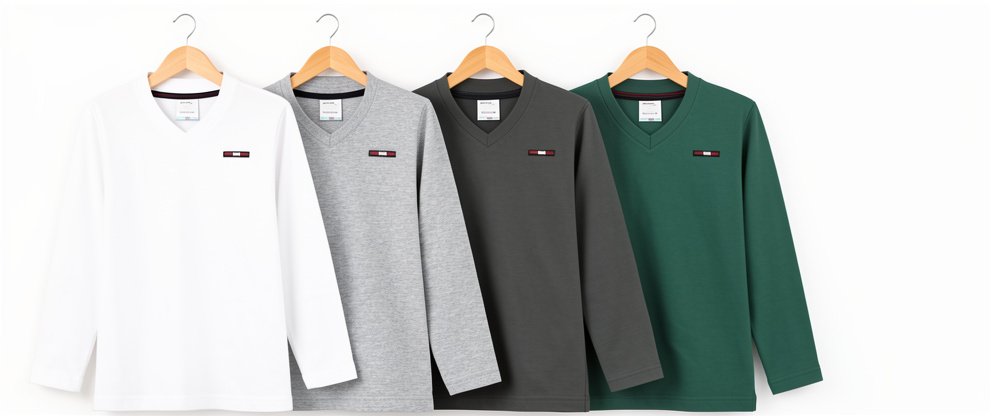 Polos cuello v para niños manga larga (TG)