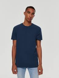 camiseta  azul marino algodon