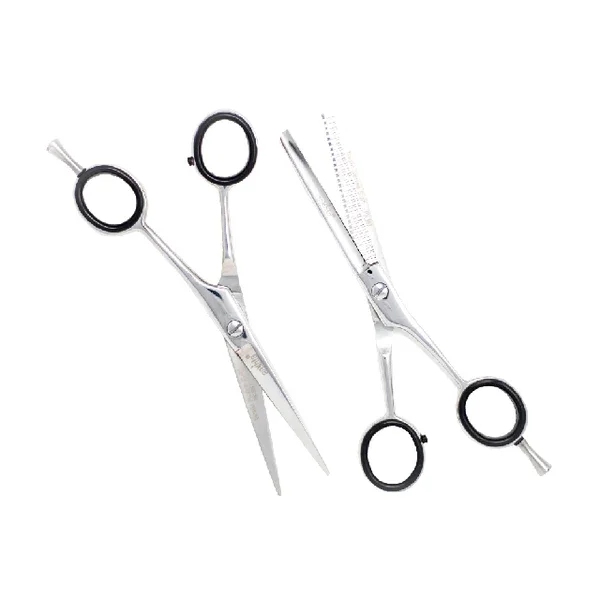 Combo Tijeras Aashta 5.5" Titanio Plata Picbsk-69