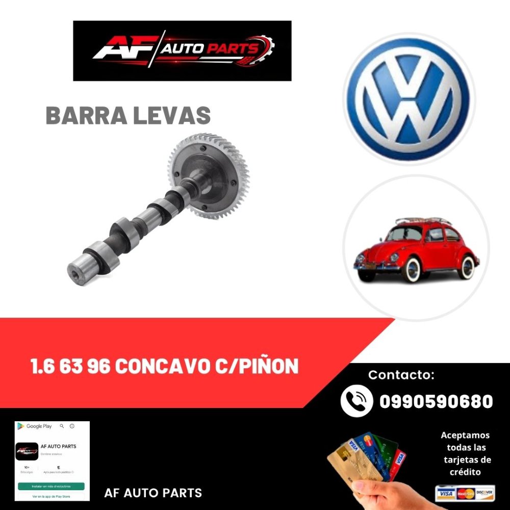 BARRA LEVAS VOLKSWAGEN ESCARABAJO 1.6 63 96 CONCAVO C/PIÑON