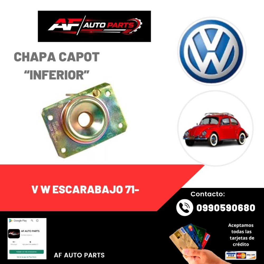CHAPA CAPOT VOLKSWAGEN ESCARABAJO 1.3 1.5 71 - BRASILIA DEL INF