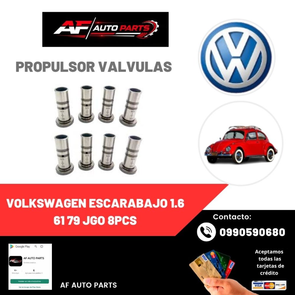 PROPULSOR VALVULAS VOLKSWAGEN ESCARABAJO 1.6 61 79 JGO 8PCS