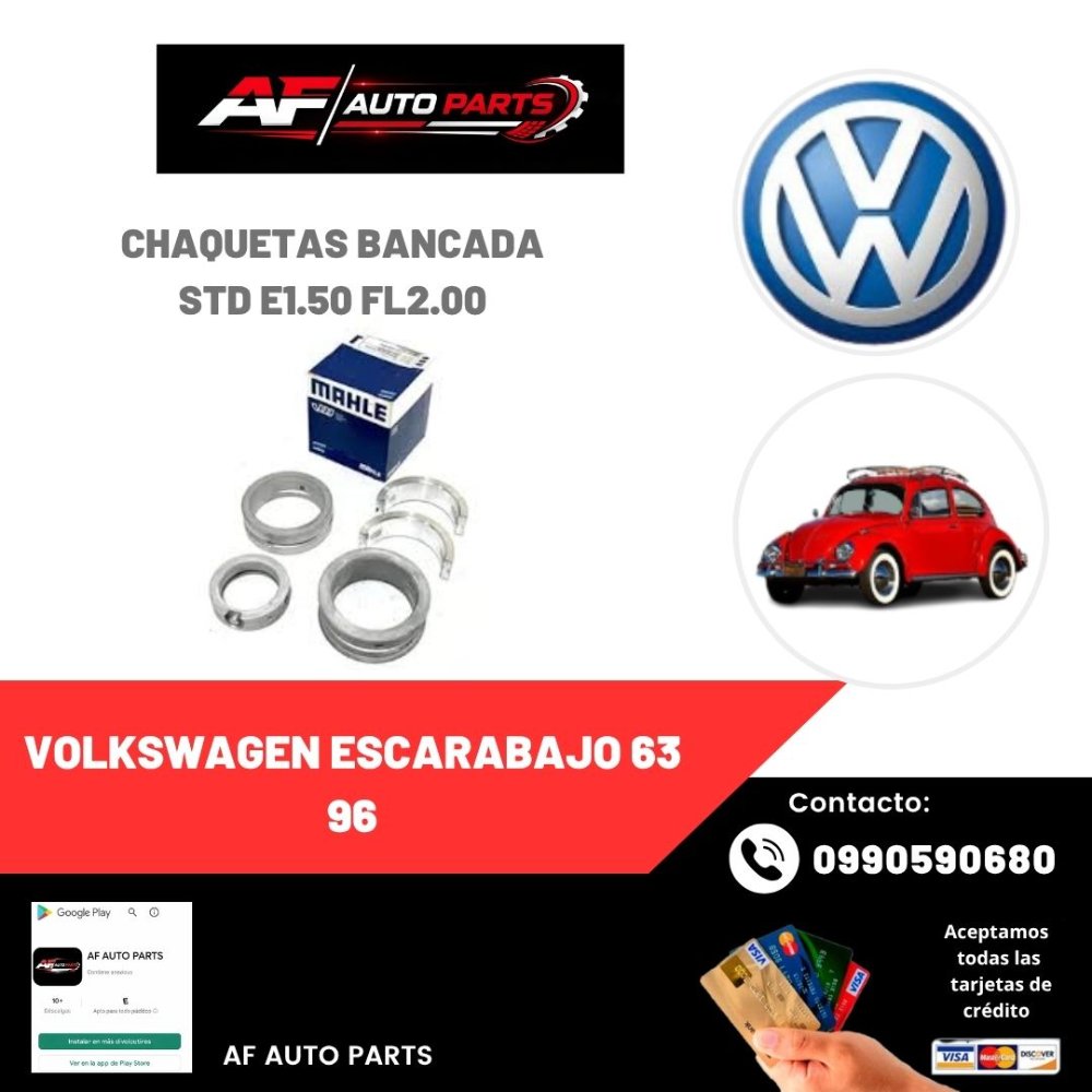 CHAQUETAS BANCADA VOLKSWAGEN ESCARABAJO 63 96 STD E1.50 FL2.00