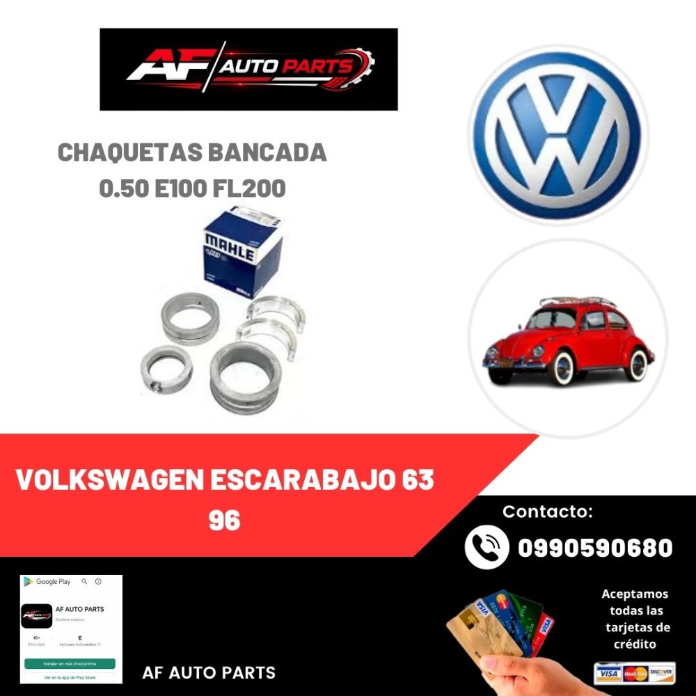 CHAQUETAS BANCADA VOLKSWAGEN ESCARABAJO 63 96 0.50 E100 FL200