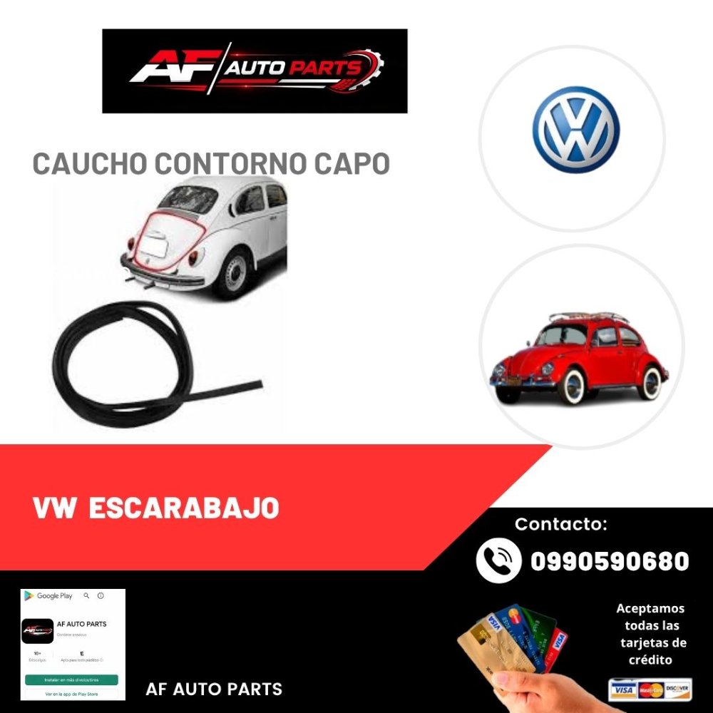 CAUCHO CAPOT VOLKSWAGEN ESCARABAJO 61 77 DEL