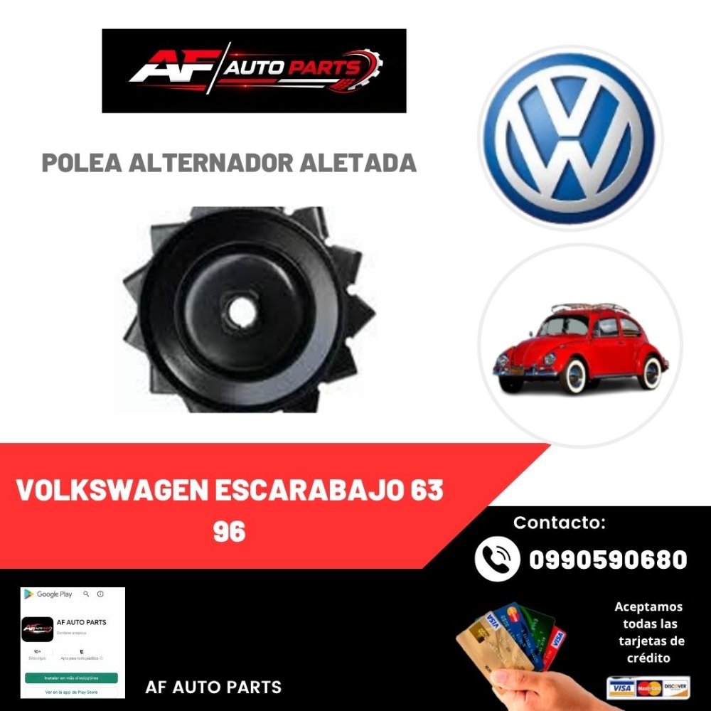POLEA ALTERNADOR ALETADA VOLKSWAGEN ESCARABAJO 63 96