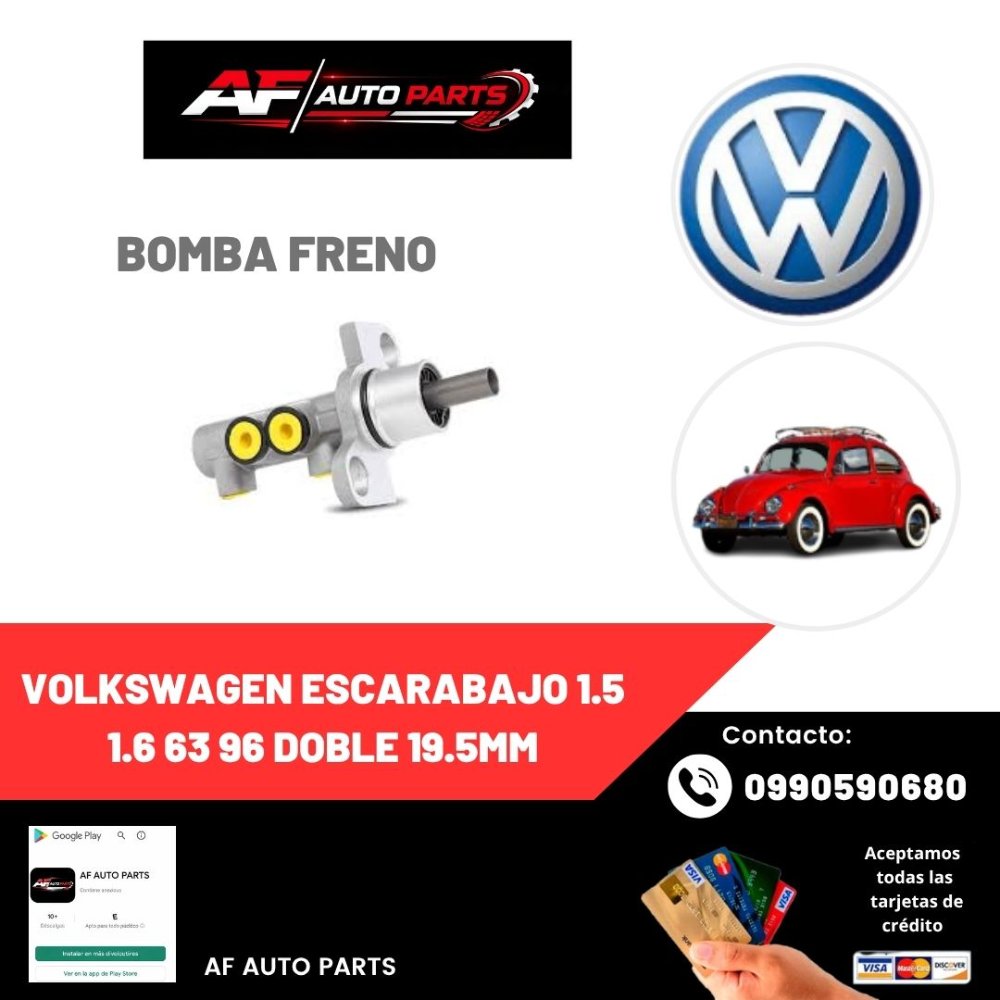 BOMBA FRENO VOLKSWAGEN ESCARABAJO 1.5 1.6 63 96 DOBLE 19.5MM