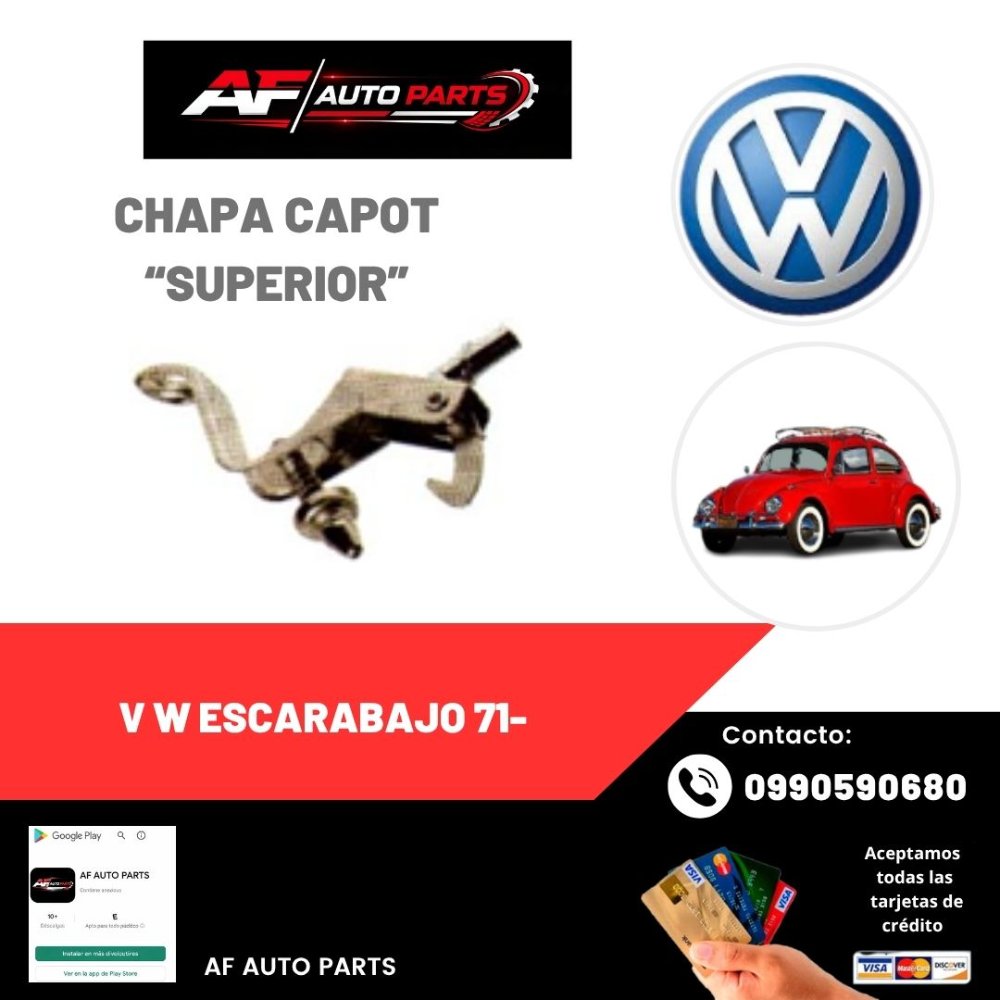 CHAPA CAPOT VOLKSWAGEN ESCARABAJO 63 71 SUP