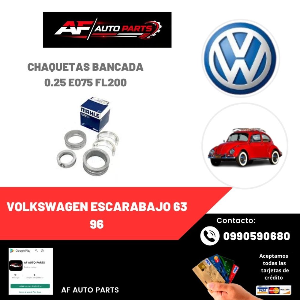 CHAQUETAS BANCADA VOLKSWAGEN ESCARABAJO 63 96 0.25 E075 FL200