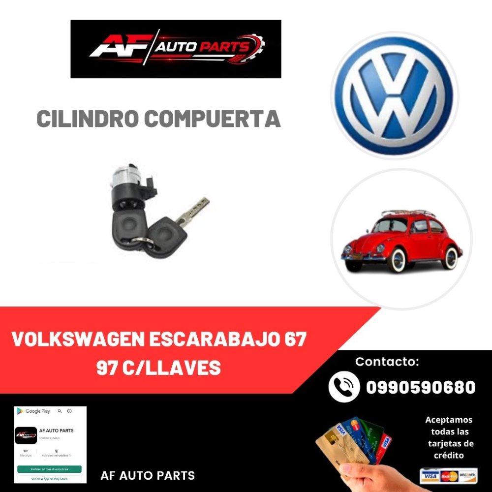 CILINDRO COMPUERTA VOLKSWAGEN ESCARABAJO 67 97 C/LLAVES