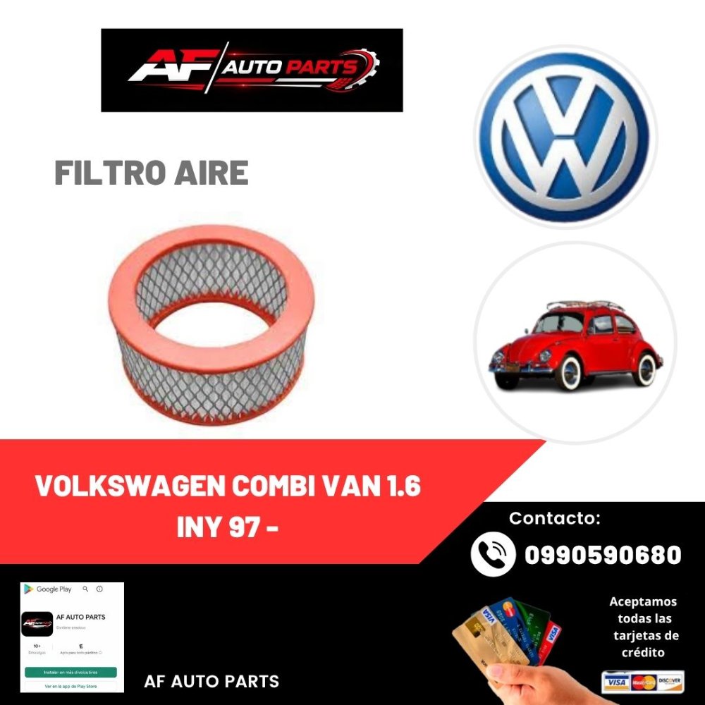 FILTRO AIRE VOLKSWAGEN ESCARABAJO MEX 63 96 RECTANGULAR