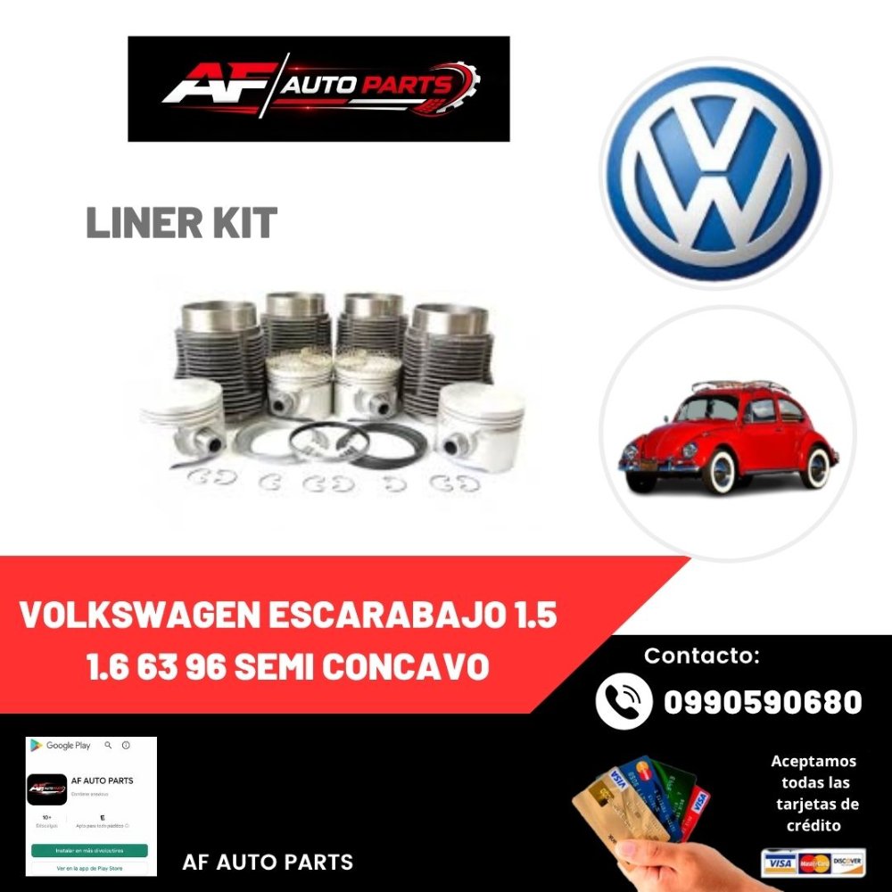 LINER KIT VOLKSWAGEN ESCARABAJO 1.5 1.6 63 96 SEMI CONCAVO