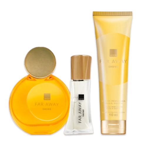 SET FARAWAY SHINE PERFUME 50ML+ PERFUME 15ML+LOCION PERFUMADA