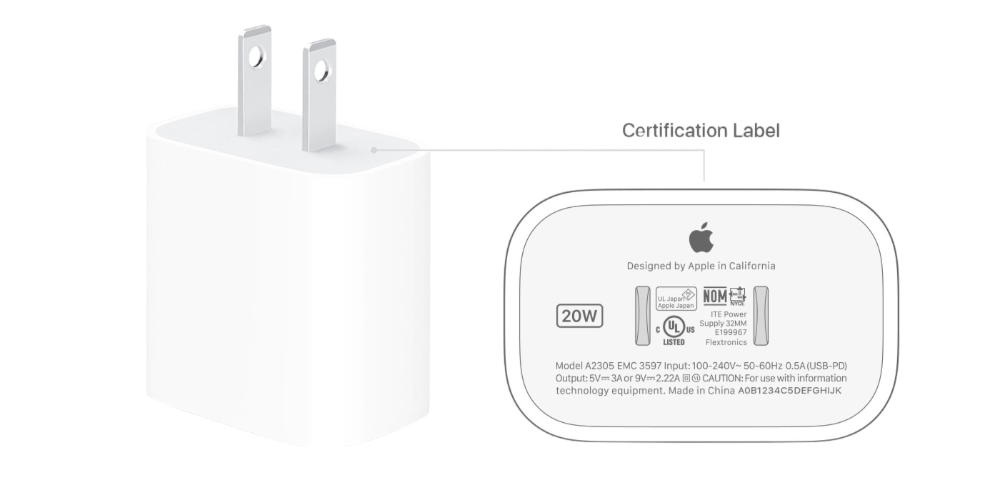 Cargador Apple Original 20W