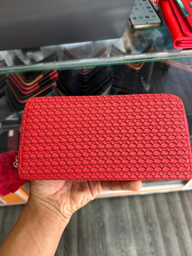 billetera larga 1 cierre roja