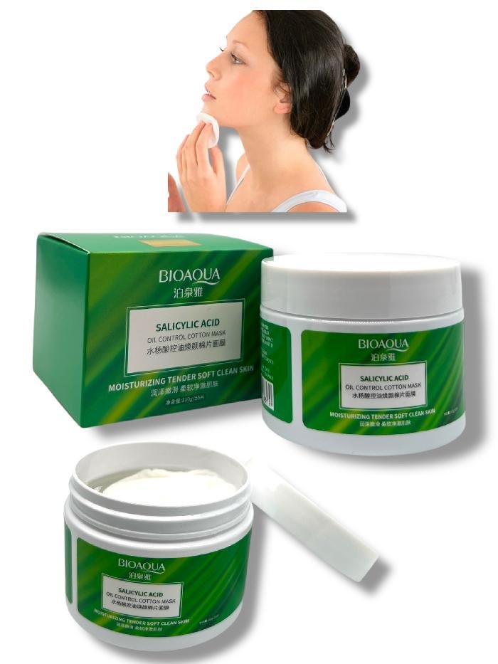 POMOS DE ALGODON CON ACIDO SALICILICO ANTI ACNE *55UNDS BIOAQUA