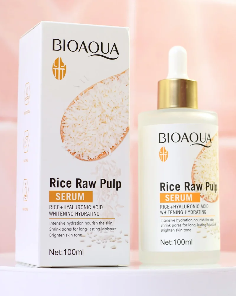 SERUM FACIAL HIDRATANTE Y ACLARANTE CON EXTRACTO DE ARROZ Y ACIDO HIALURONICO 100ML