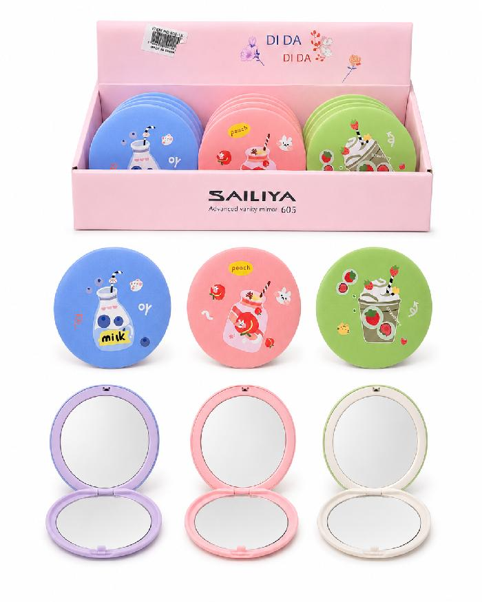 ESPEJO DOBLE DE BOLSO MILK TEA SAILIYA REF 605-18